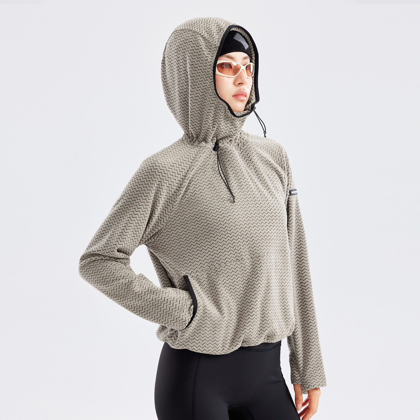 拓路者绒感连帽长袖中间层秋冬户外运动轻量宽松保暖套头抓绒衣女,淘宝优惠券,粉丝福利购,淘宝优惠卷