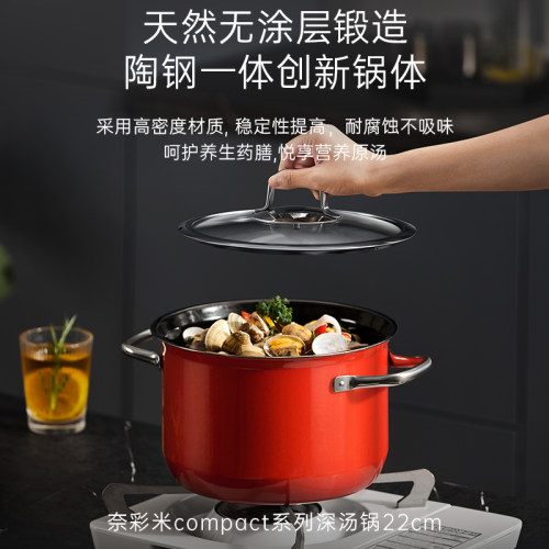 德国福腾宝WMF奈彩米进口锅具套组家用炒锅压力锅煎锅汤奶珐琅锅 - 图1