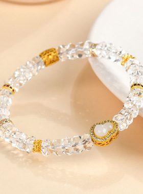 天然切面白水晶微镶葫芦手链新中式民族风原创女士新爆款