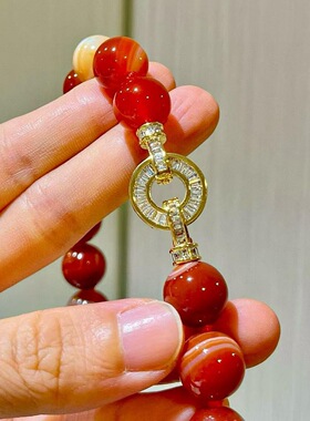 天然红玛瑙项链女款轻奢小众设计感锁骨链2026新款爆款颈链配饰