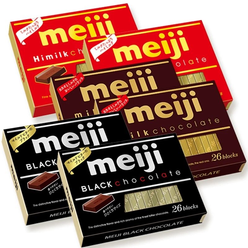 日本进口零食Meiji明治钢琴纯黑巧克力草莓浓牛奶抹茶夹心巧克力