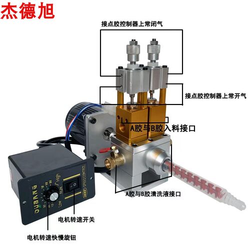 动态点胶阀高速电动搅拌大流量灌装AB胶自动混合配比双液阀淋胶机 - 图0