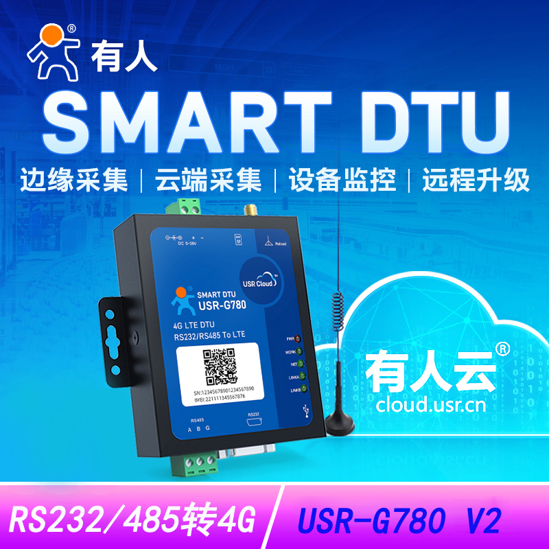 有人dtu模块串口RS232/485转4G DTU联网通信工业设备USR-G780 V2 - 图0