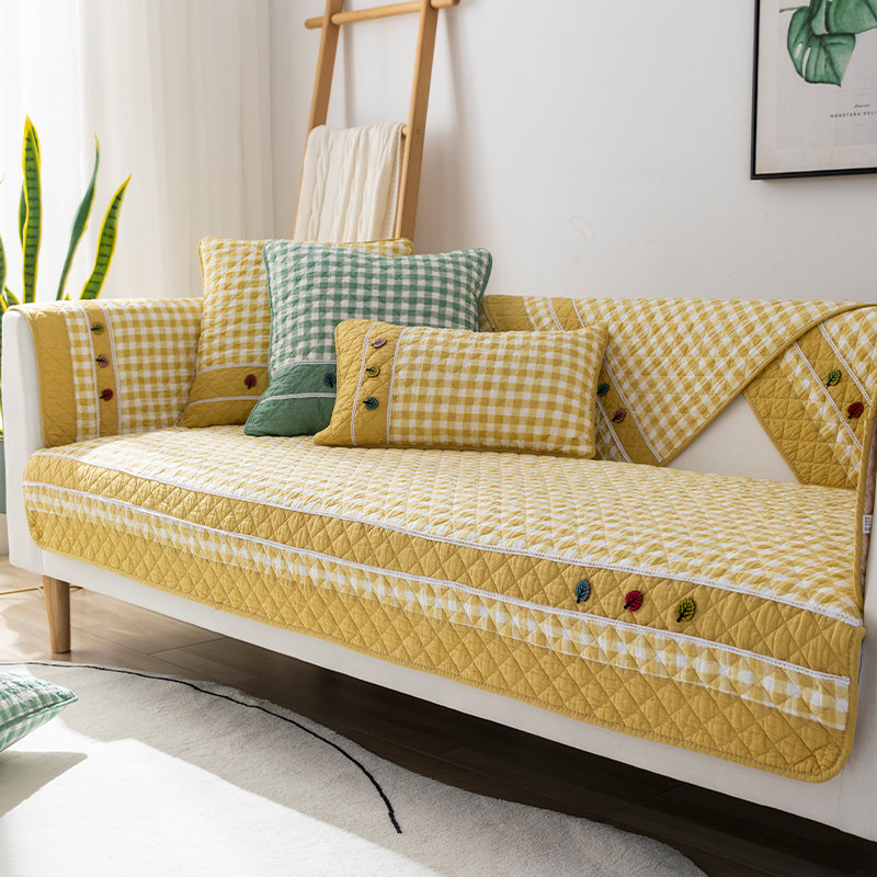 全棉沙发垫四季通用防滑简约现代坐垫子纯棉皮沙发套罩巾盖布靠背,淘宝优惠券,粉丝福利购,淘宝优惠卷