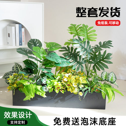 仿真绿植假花造景花槽花箱高级仿生植物阳台户外景观栅栏摆设装饰 - 图2