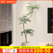 Simulation green plant high-end light lavish blue flower with large floor decoration swinging piece indoor bionic plant false potted plant