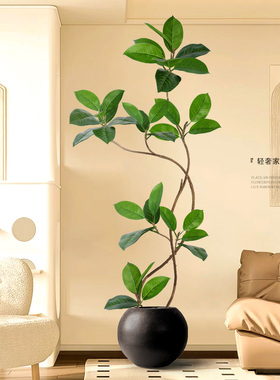 孟加拉榕仿真绿植高端轻奢室内客厅高级中古风装饰仿生植物假绿植