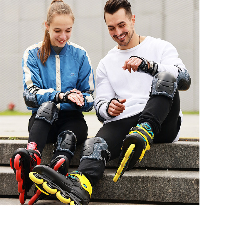 米高成人护具轮滑滑板滑冰防护护膝护肘手全套男女儿童自行车装备