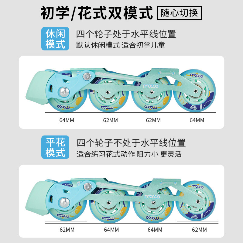 米高儿童轮滑鞋专业平花溜冰鞋男女童初学者旱冰鞋直排轮可调s3-图1