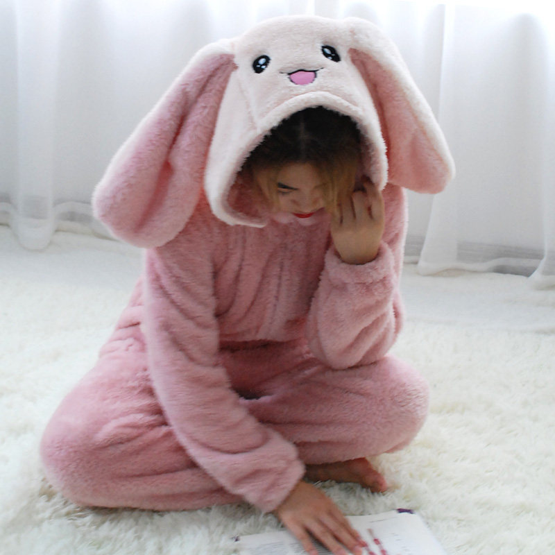 秋冬新款萌系可爱动物女睡衣连体衣 ovviek睡衣/家居服套装