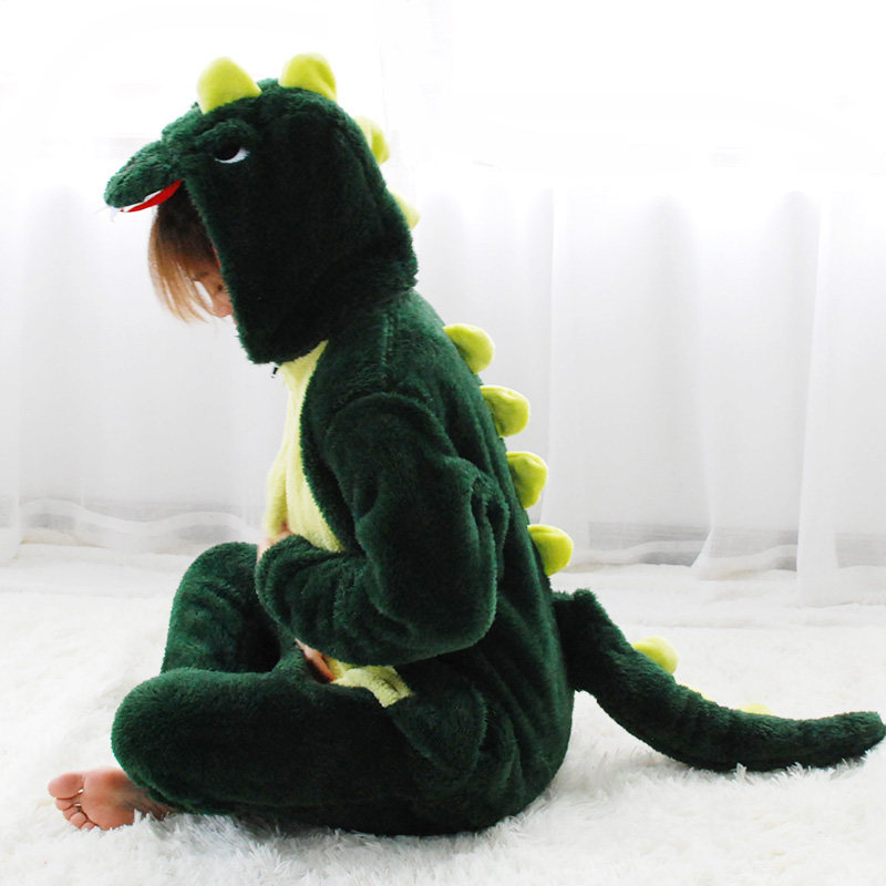 秋冬珊瑚绒恐龙连体动物情侣睡衣 ovviek睡衣/家居服套装