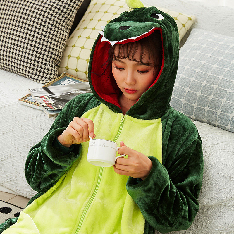 秋冬恐龙猫动物连体法兰绒卡通睡衣 ovviek睡衣/家居服套装