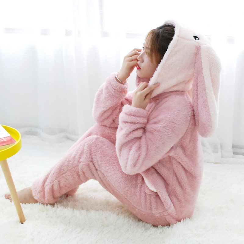 秋冬新款萌系可爱动物女睡衣连体衣 ovviek睡衣/家居服套装