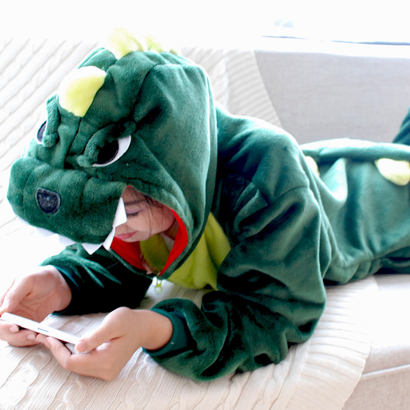 冬恐龙龙猫连体法兰绒卡通男女睡衣 ovviek睡衣/家居服套装