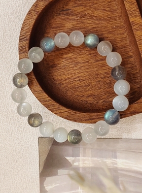 CHUNSHI.「 暮光」天然小众灰月光拉长石白月光手链手串送礼饰品
