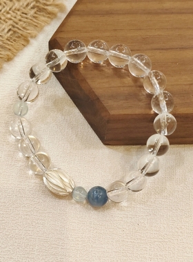 春莳「云梦·碧海」清冷感原创白水晶蓝晶石海蓝宝水晶手链女