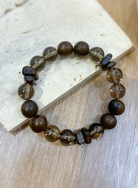 CHUNSHI「 雾绕空山」喜水木！天然茶水晶沉香文玩手链手串男女款