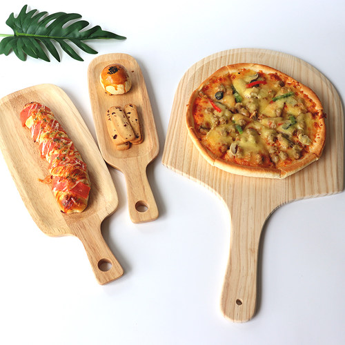 10 12英寸实木披萨板  出炉板 木托盘 pizza铲子 长方形木餐盘 - 图0