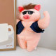 Funny little pig sand sculpture hug pillow plush toy