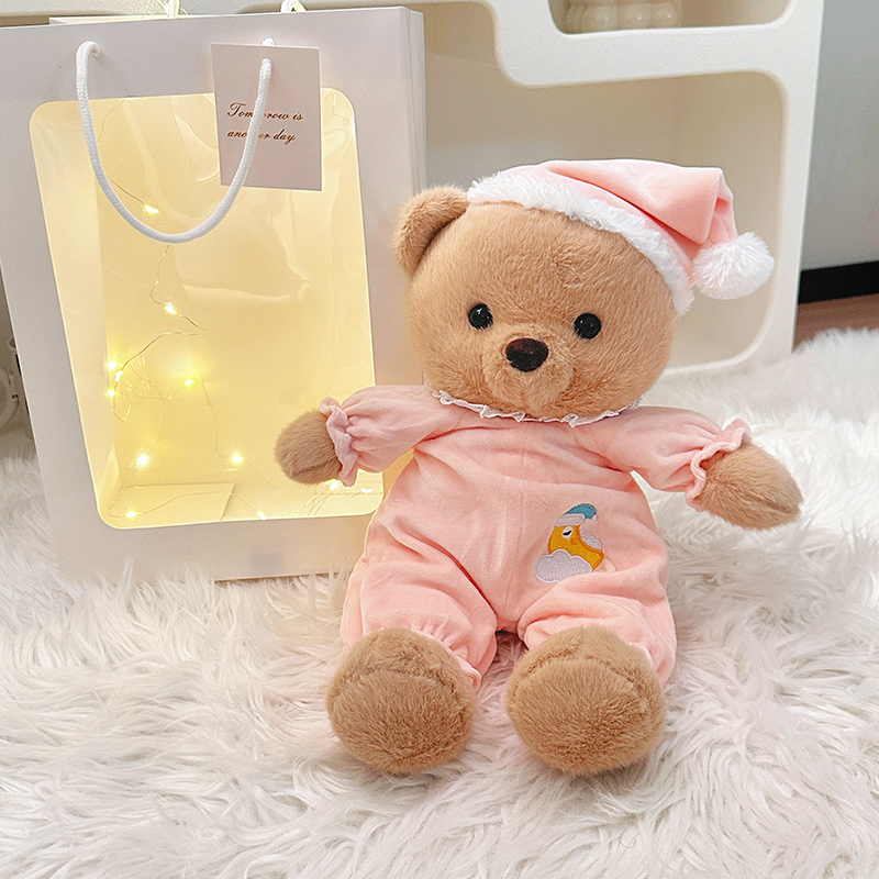 睡衣小熊战士玩偶公仔女孩抱着睡觉娃娃可爱毛绒玩具男友生日礼物 - 图3