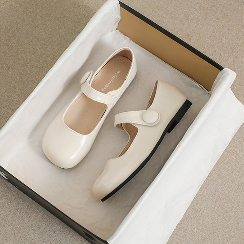 秋季日系文艺圆头娃娃鞋简约魔术贴玛丽珍复古红色平底小皮鞋大码,淘宝优惠券,粉丝福利购,淘宝优惠卷