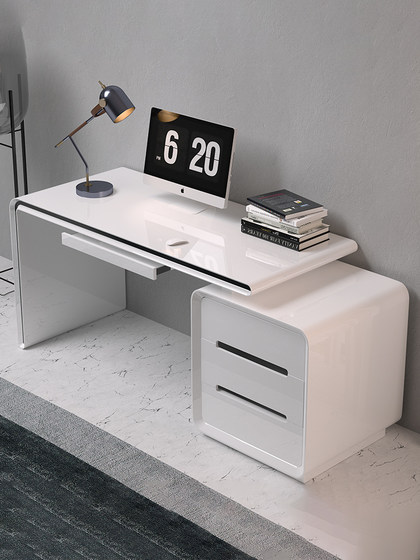 Computer desk desktop home small apartment bedroom simple paint study desk white notebook simple desk