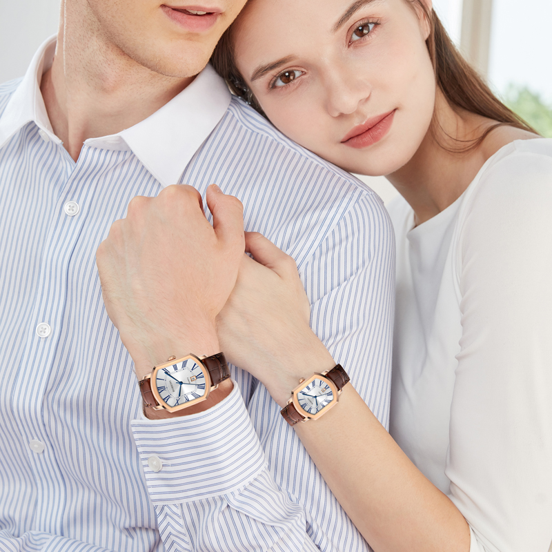 罗西尼官方旗舰店手表男方形复古石英腕表情侣对表121449 - 图2