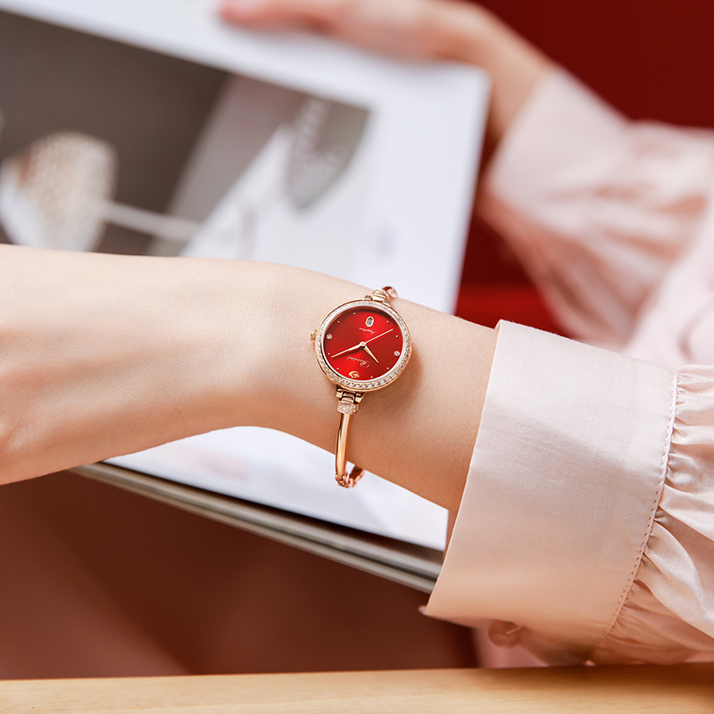 【送礼热荐】罗西尼手表女表ins风本命年红色品牌女士腕表石英表
