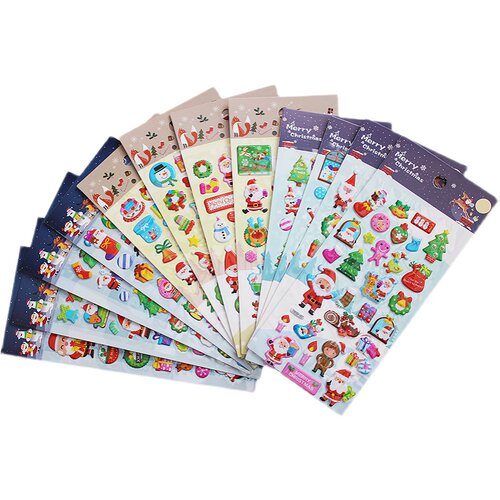 圣诞节场景装饰立体泡棉贴纸小学生幼儿园圣诞老人礼物奖品小礼品 - 图3