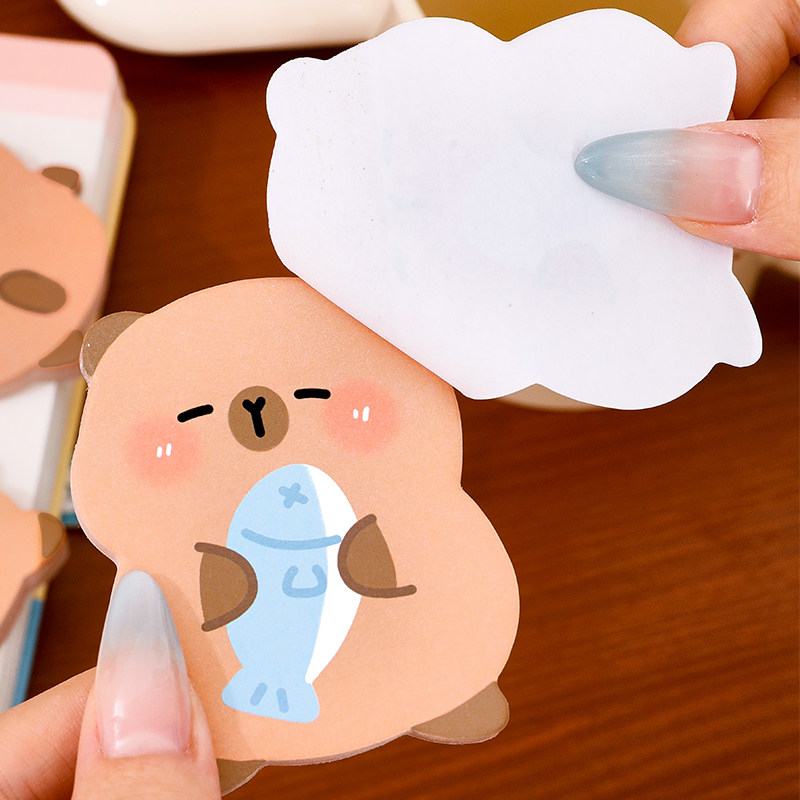 可爱卡通水豚便利贴中小学生文具礼品高颜值课堂奖品卡皮巴拉便签,淘宝优惠券,粉丝福利购,淘宝优惠卷