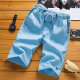 Playboy shorts wearing pure cotton pants pants loose trend, summer sports casual seven -point beach pants