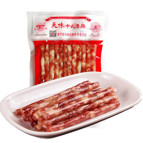 天味中式香肠90克四川宜宾特产火锅烧烤麻辣烫广味迷你小香肠腊肠 - 图3