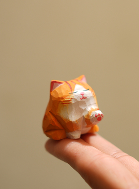 木刻熏橘猫香薰蜡烛白噪音