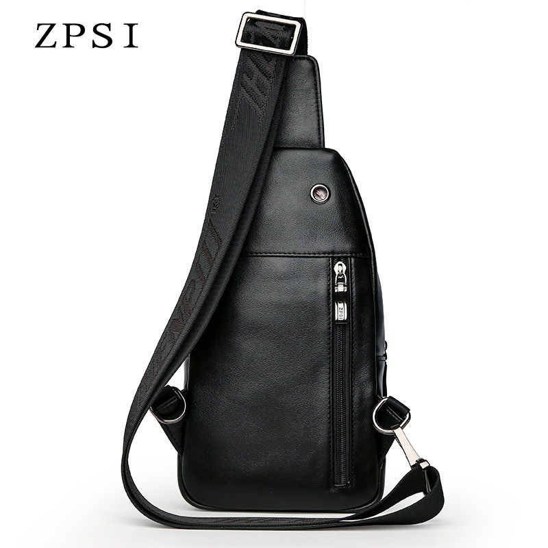 胸包男士潮牌旅行休闲轻便斜挎包 珍皮士男士包袋