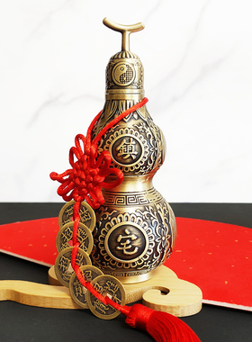 铜精工客厅卧室平安开盖空心葫芦