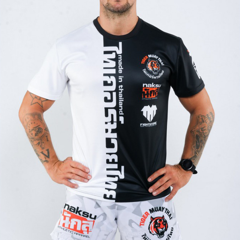 老虎训练服男散打短袖短裤套装格斗跑步运动健身搏击UFC拳击T恤,淘宝优惠券,粉丝福利购,淘宝优惠卷