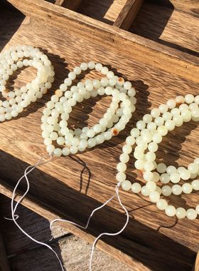 和田玉手链多圈百搭原创山流水项链手串圆珠子佛珠念串毛衣链