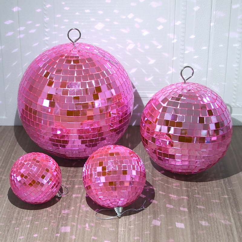 圣诞装饰用品粉色镜面球吊饰圣诞树装扮居家商场橱窗场景布置挂件,淘宝优惠券,粉丝福利购,淘宝优惠卷