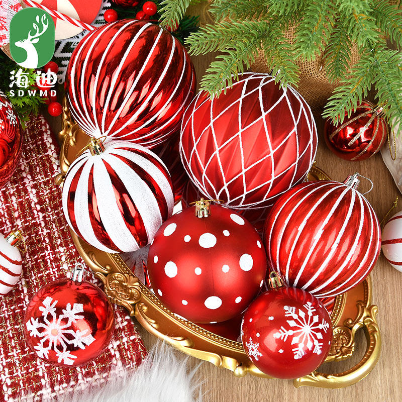 圣诞装饰球6-12CM彩绘塑胶球吊球圆球花环藤条花环搭配道具装饰品,淘宝优惠券,粉丝福利购,淘宝优惠卷