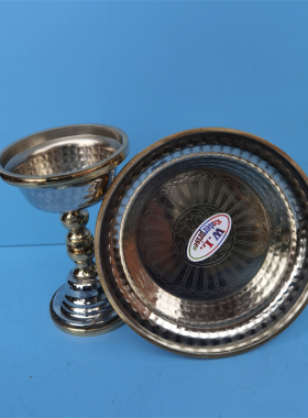 尼泊尔手工捶打护法杯室内家用光面白铜供酒杯供奉摆件供酒杯一套