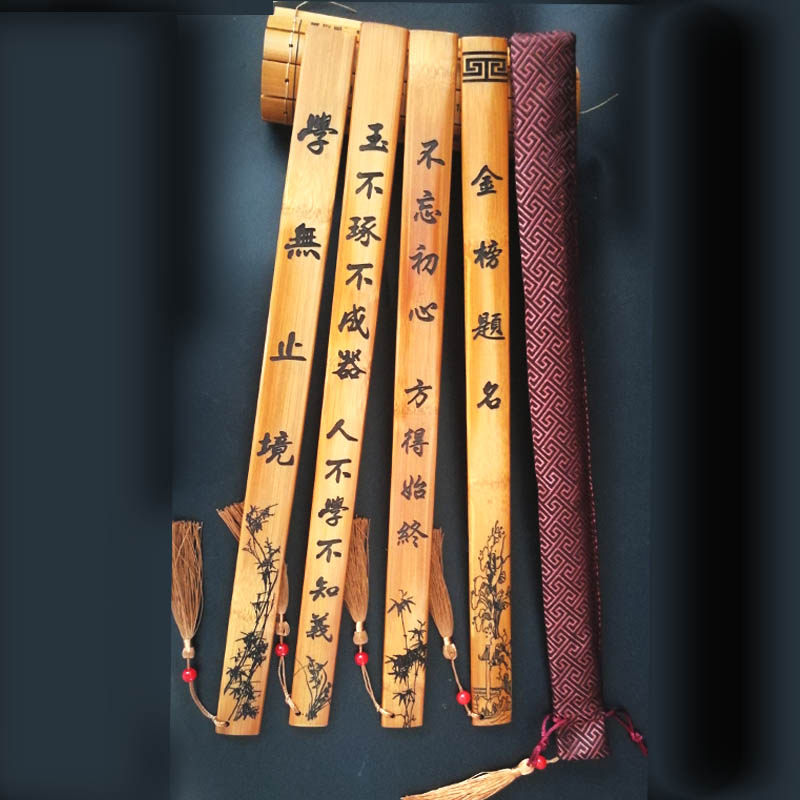 手柄握柄戒尺定制刻度空白送教师女家用竹制送布套创意刻字带刻度_虎窝淘