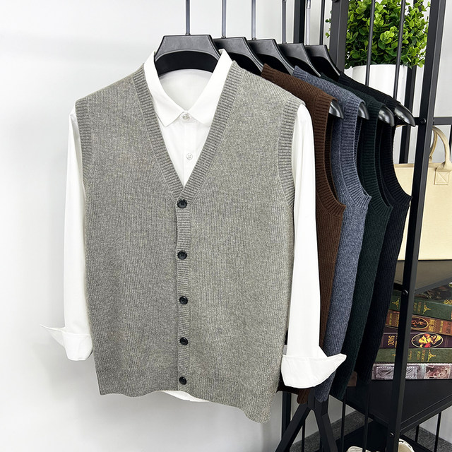 Sweater men's vest vest vest vest vest button spring and autumn trend
