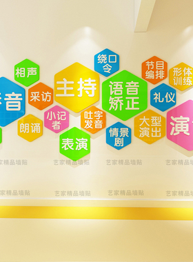 播音主持艺术培训中心立体墙贴