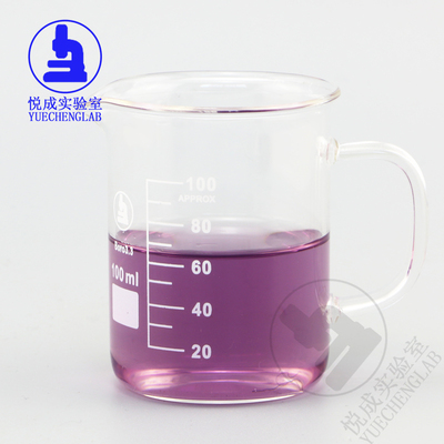 玻璃带把柄刻度烧杯100 200 250 500 1000ml加厚耐高温玻璃烧杯