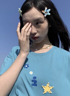 韩国同款发夹彩色刘海夹多色海星头饰边夹可爱发卡ins风发饰女