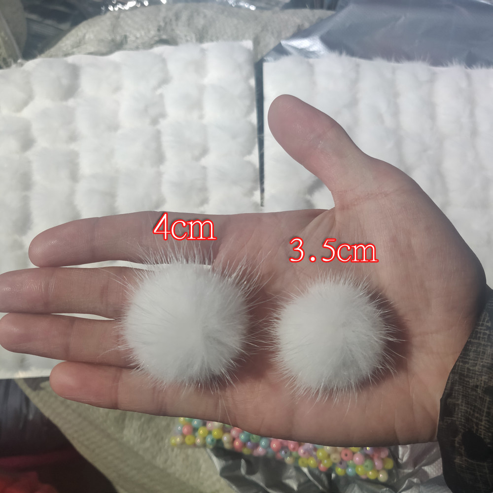 diy水貂毛球手工饰品发饰头饰配件服装鞋帽辅料真毛4cm大50个/卡,淘宝优惠券,粉丝福利购,淘宝优惠卷