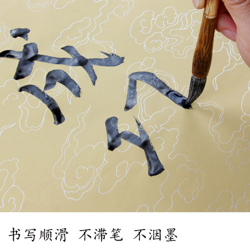 四尺六尺对开粉彩宣纸五色洒金描金半生半熟宣纸书法作品纸专用纸 - 图2