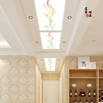 Light extravagant black and white grey acrylic 3d art glass ceiling decoration Xuan guan ceiling light transmission organic glass ceiling