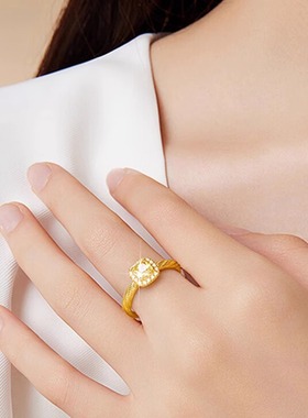 方糖戒指对戒男女时尚开口素圈