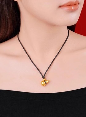 葫芦福禄吊坠本命年古法红绳项链